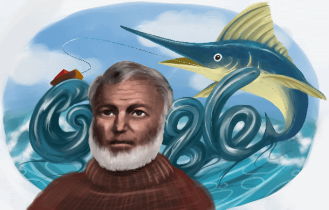 Google Doodle Smile Hemingway